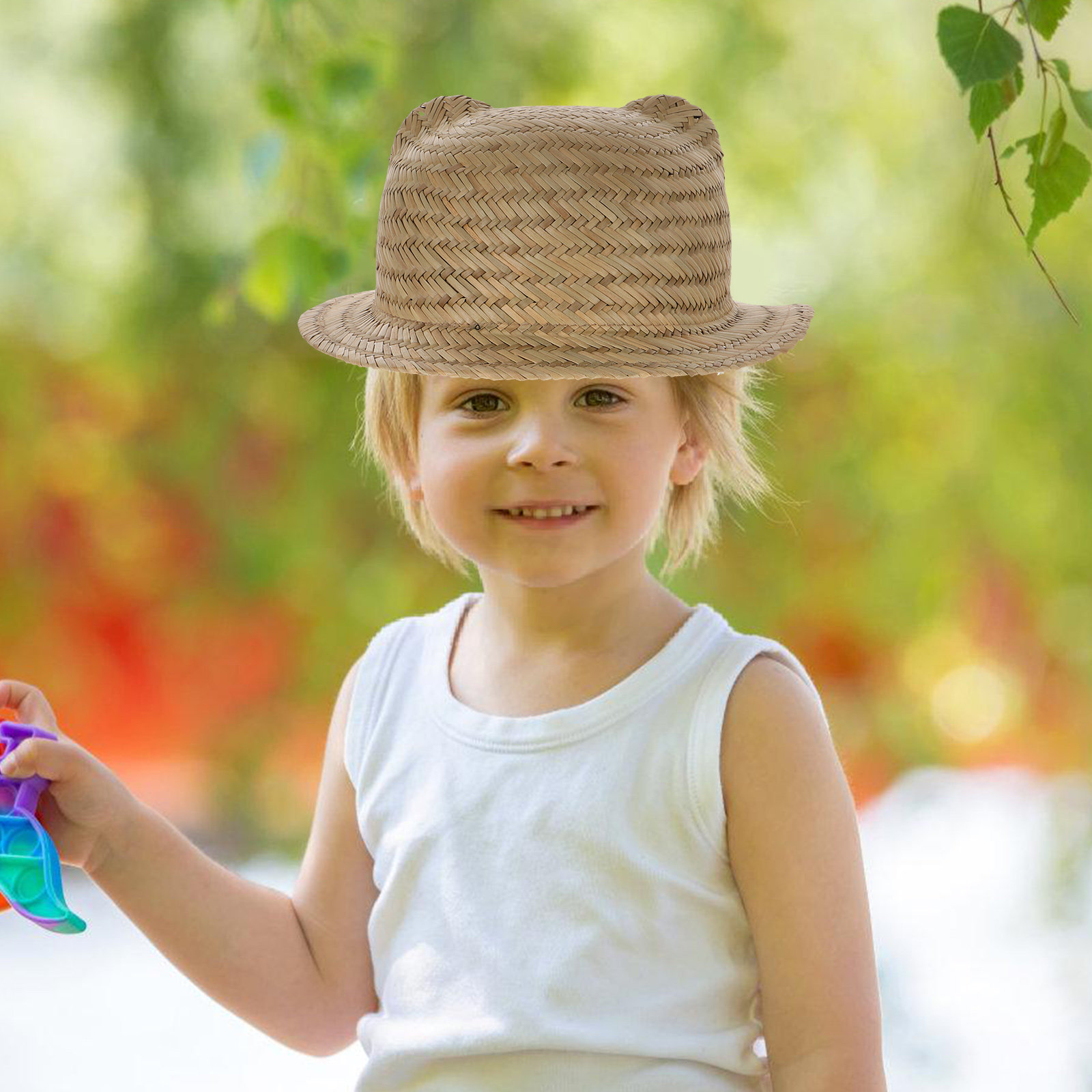 Sun Hat Wide Brim - Kinderen Strooien Zonnehoed Brede Rand Geweven