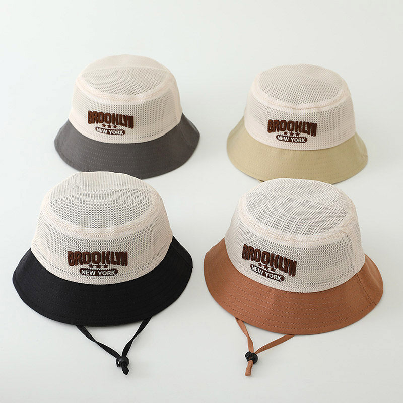 Bucket Hat Cotton - Met letters geborduurde babyzonnehoed Zomer mesh