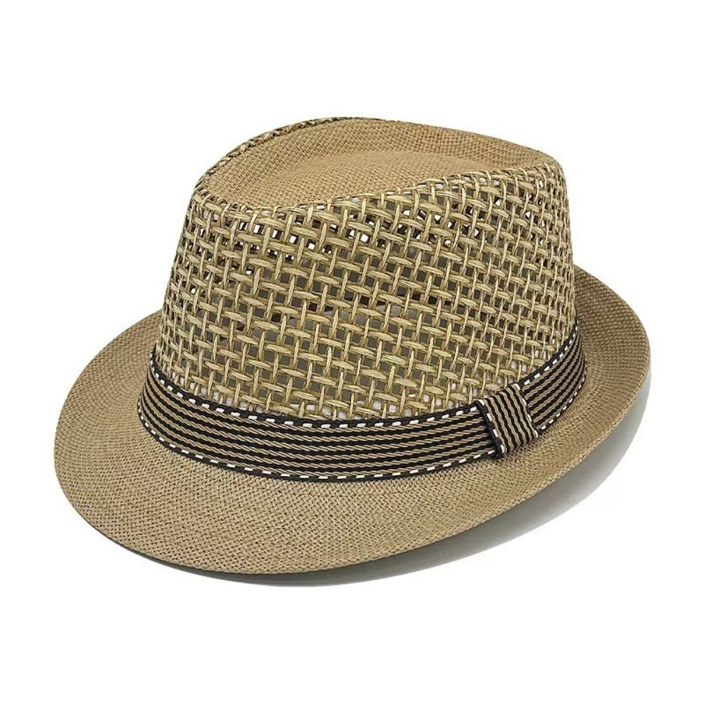 Bucket Hat Cotton - Korte rand heren panamahoed, ademend, hol
