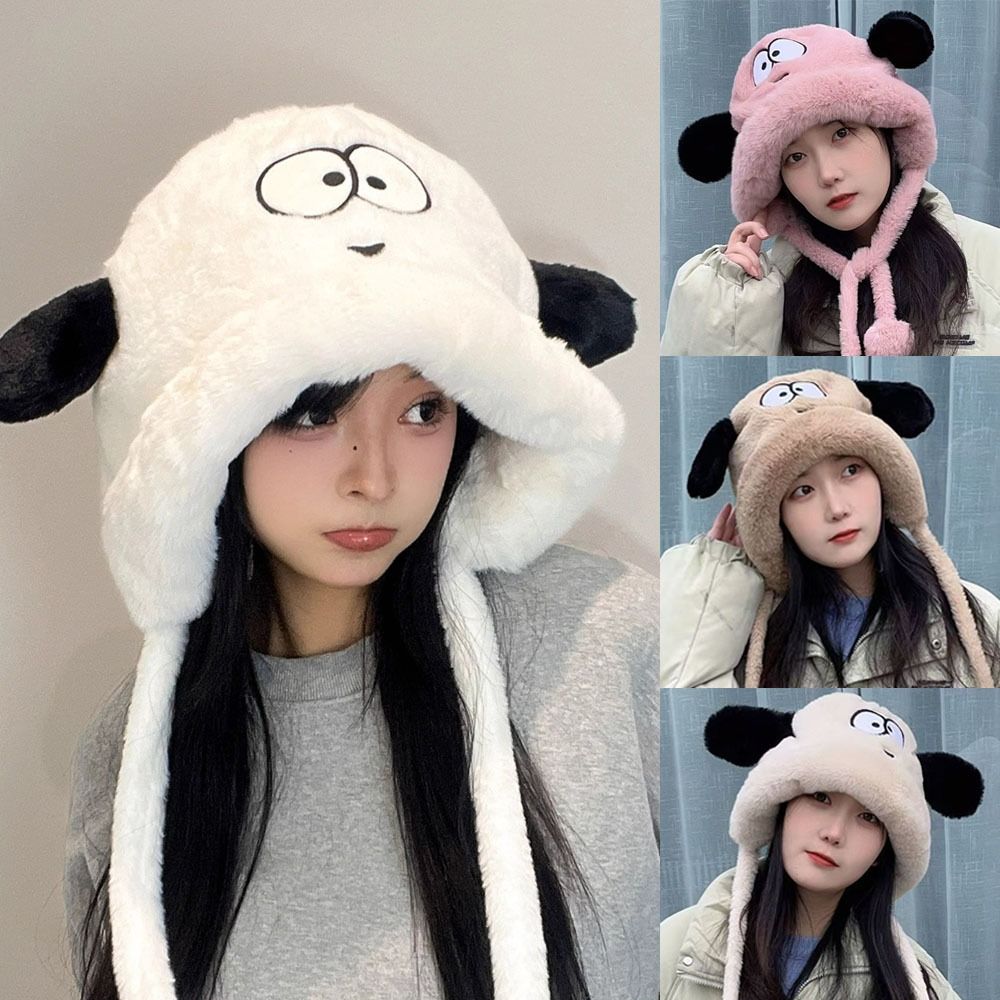 Beanie Cuffed Knit - Cartoon schattige hondenoren dames wintermuts oorbescherming