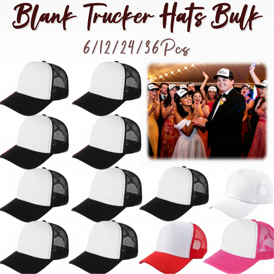 Trucker Cap Mesh - 6-36 stuks blanco truckerhoeden bulk DIY