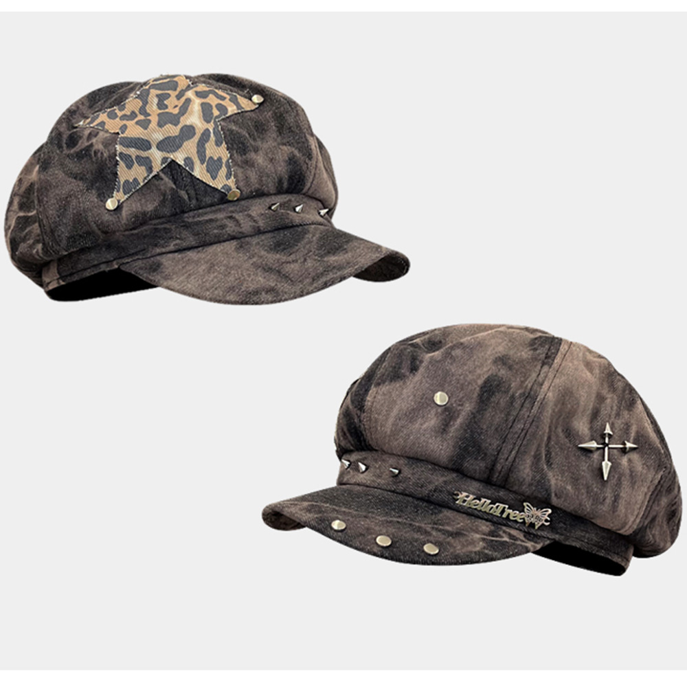 Dad Hat Cotton - Y2K Gepersonaliseerde Ster Sticker Klinknagel Ontwerp