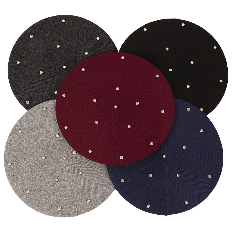 Dames Kleur Strass Baretten Ho - Beret French Wool recensie en prijs