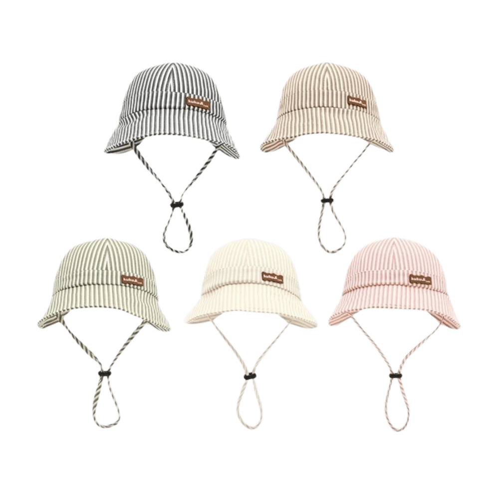 Nieuwe gestreepte baby bucket  - Sun Hat Wide Brim recensie en prijs