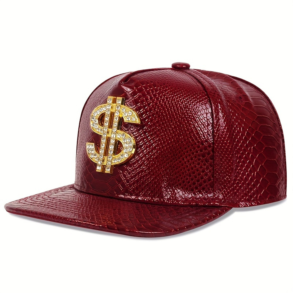 Lederen metallic dollar teken  - Snapback Hat Flat recensie en prijs