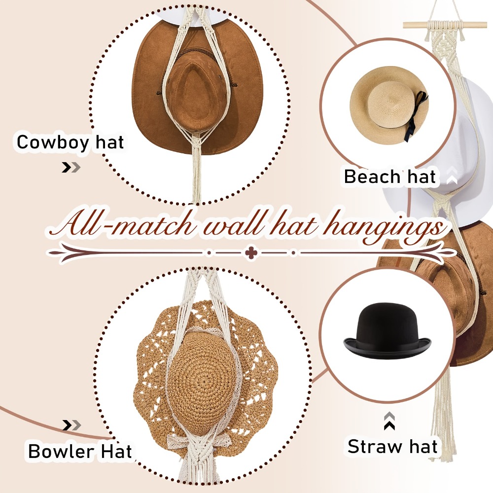 Boheemse macrame hoedenhanger, - Sun Hat Wide Brim recensie en prijs