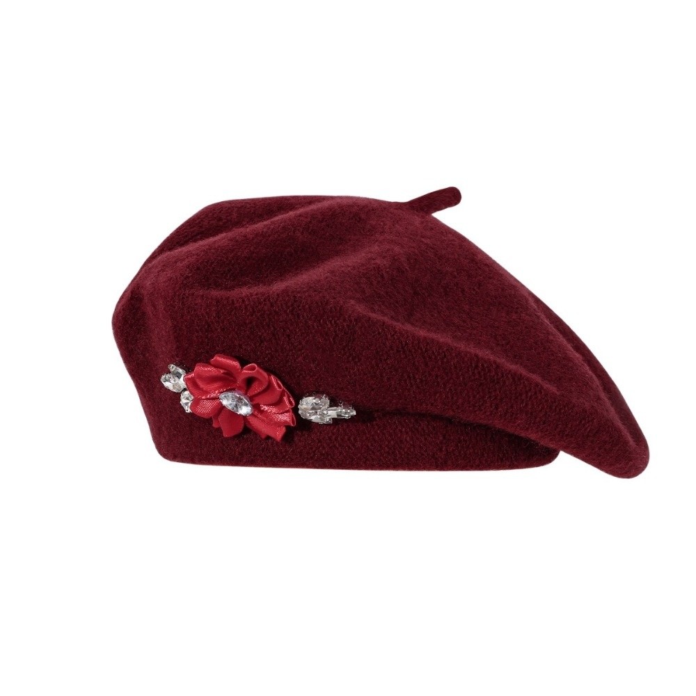 Vintage effen wollen baret met - Beret French Wool recensie en prijs