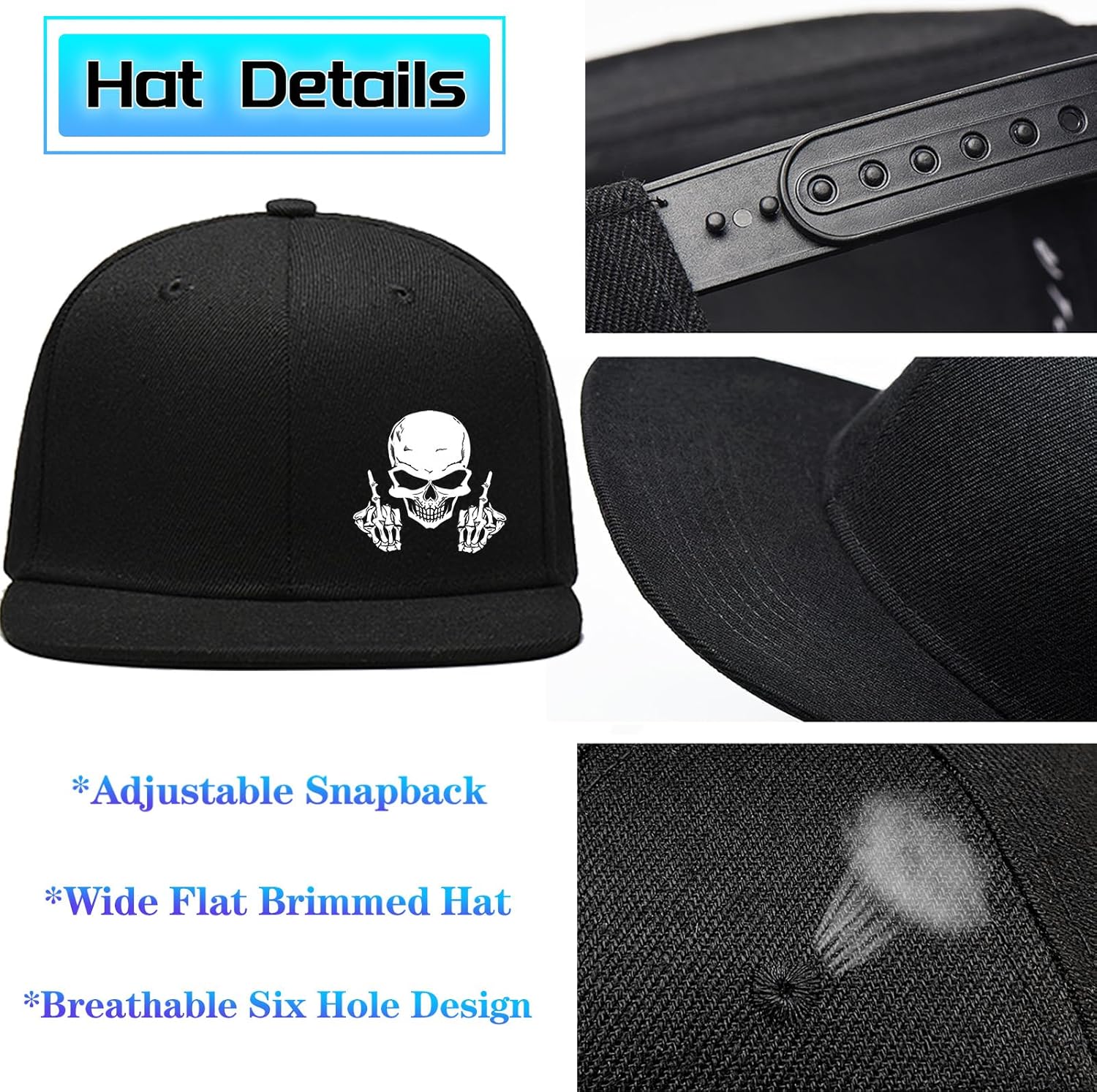 Schedel Middelvinger Snapback  - Snapback Hat Flat recensie en prijs